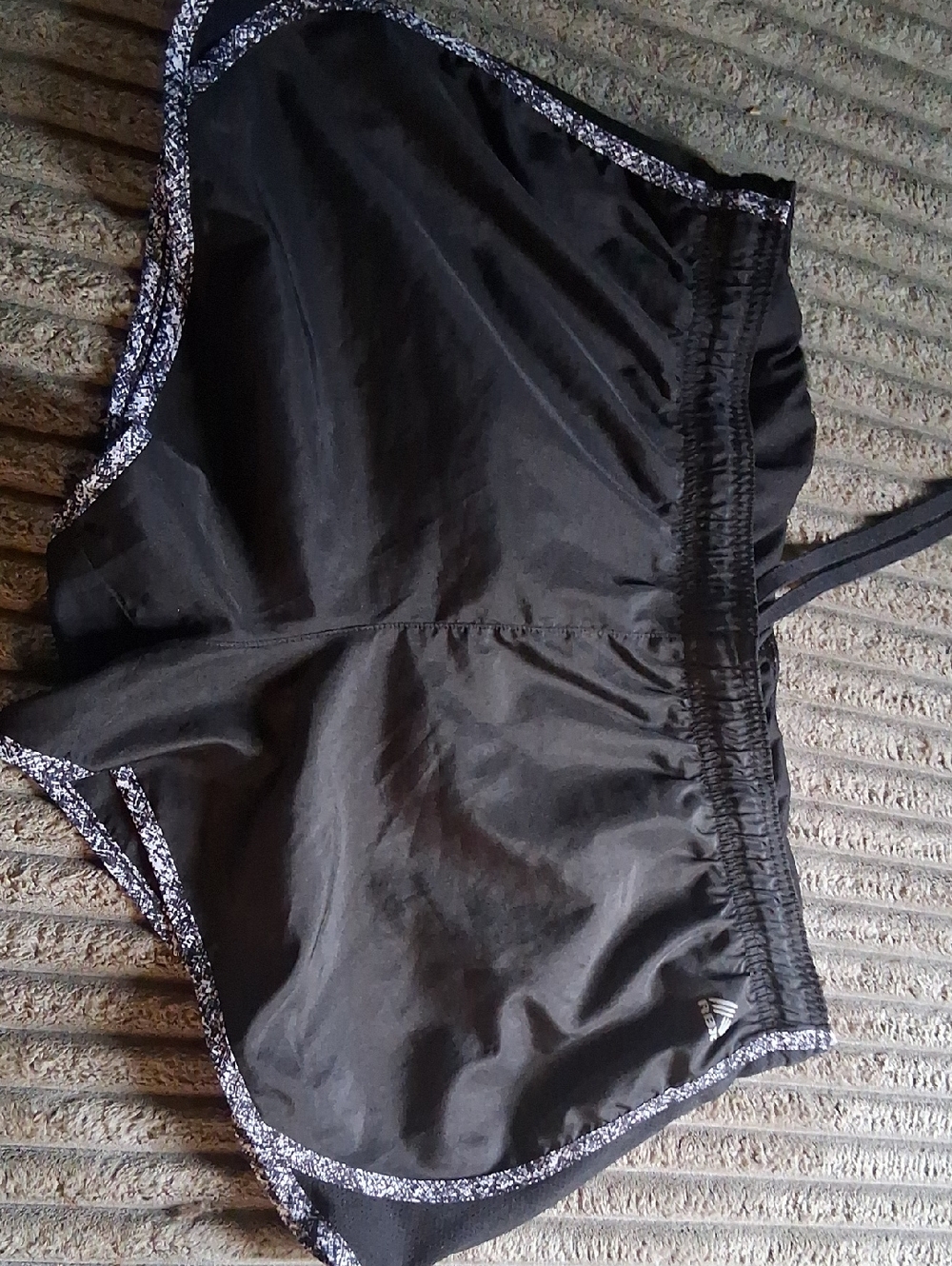 RBX Black Athletic Running Shorts with White Speckled Trim